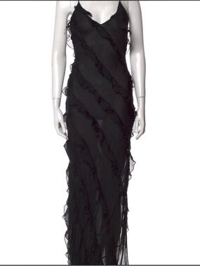 rat and boa black ruffle dress Rat & Boa // Black Ruffled Selena Maxi Dress – VSP Consignment main image 1